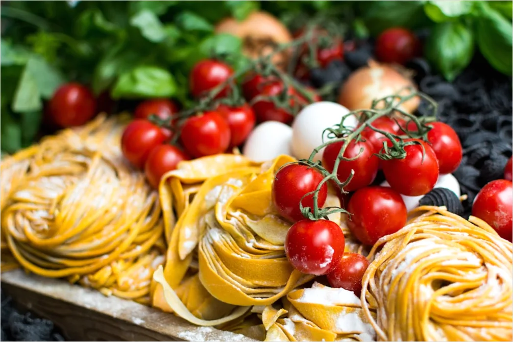 Pasta Frisch Zubereitung Mehl Eier Nahaufnahme 99c6