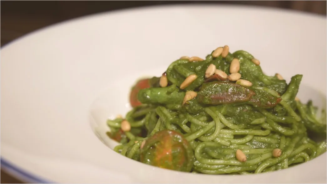 Detail Pasta Pesto Teller Nahaufnahme Frisch Number 18