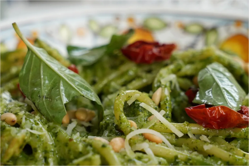 Detail Pasta Pesto Teller Nahaufnahme Frisch Number 5