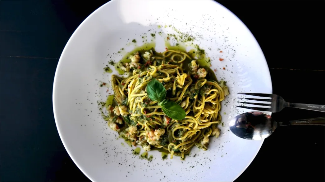 Detail Pasta Pesto Teller Nahaufnahme Frisch Number 8