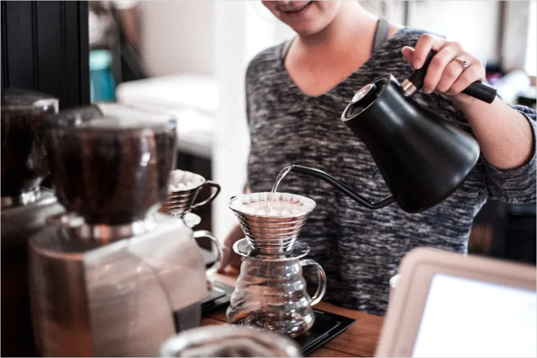 Detail Pour Over Kaffee Zubereitung Nahaufnahme Number 11