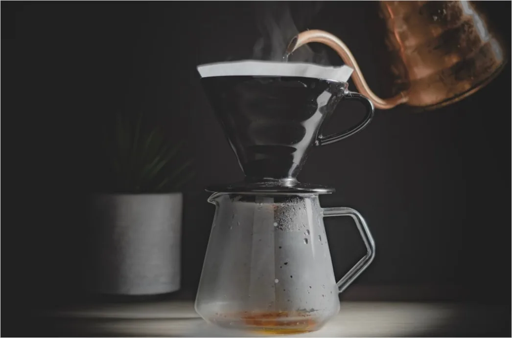 Detail Pour Over Kaffee Zubereitung Nahaufnahme Number 16
