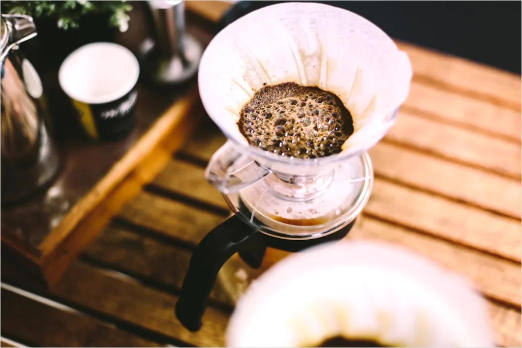 Detail Pour Over Kaffee Zubereitung Nahaufnahme Number 5