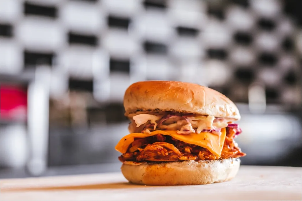 Detail Pulled Pork Sandwich Nahaufnahme Rustikal Number 13