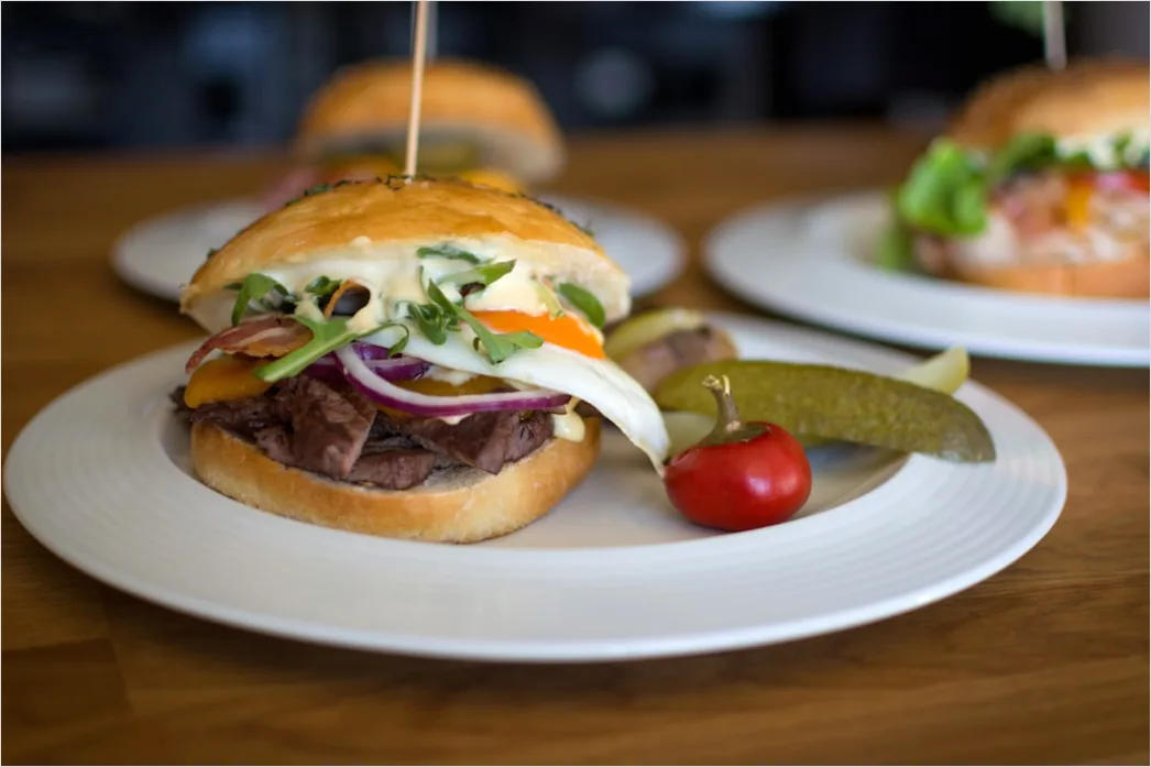 Detail Pulled Pork Sandwich Nahaufnahme Rustikal Number 17