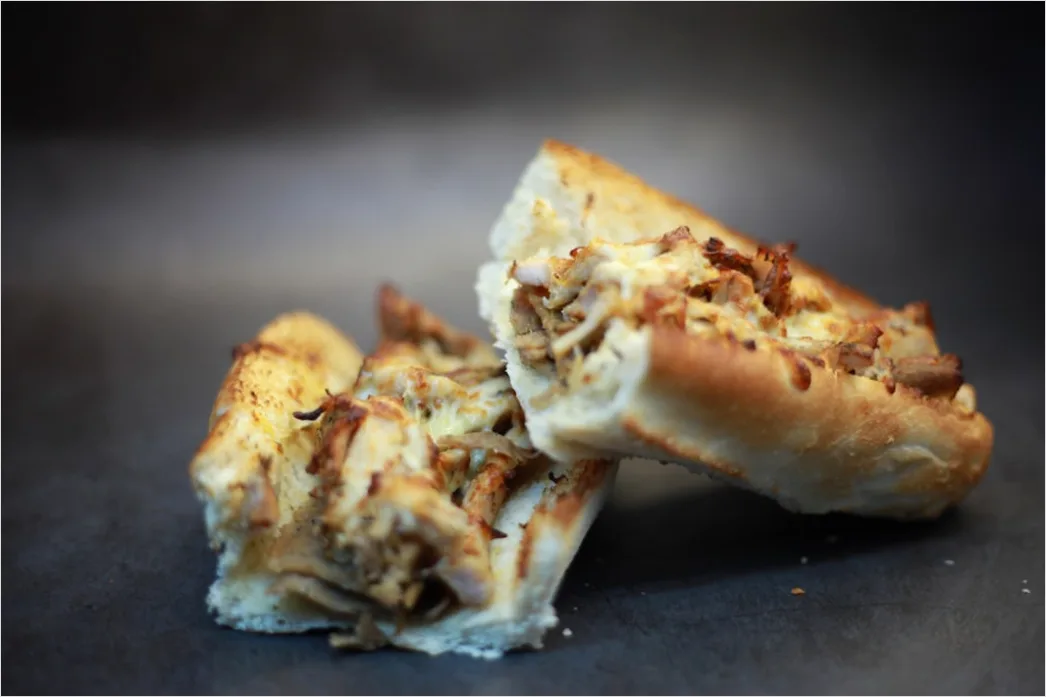 Detail Pulled Pork Sandwich Nahaufnahme Rustikal Number 20