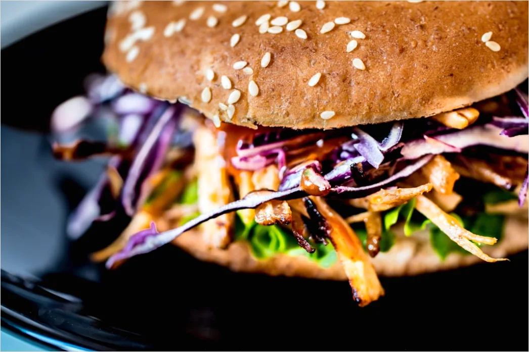Detail Pulled Pork Sandwich Nahaufnahme Rustikal Number 4