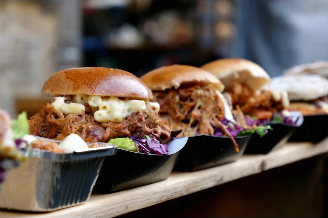 Detail Pulled Pork Sandwich Nahaufnahme Rustikal Number 8