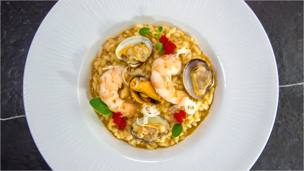 Detail Risotto Teller Nahaufnahme Cremig Elegant Number 12