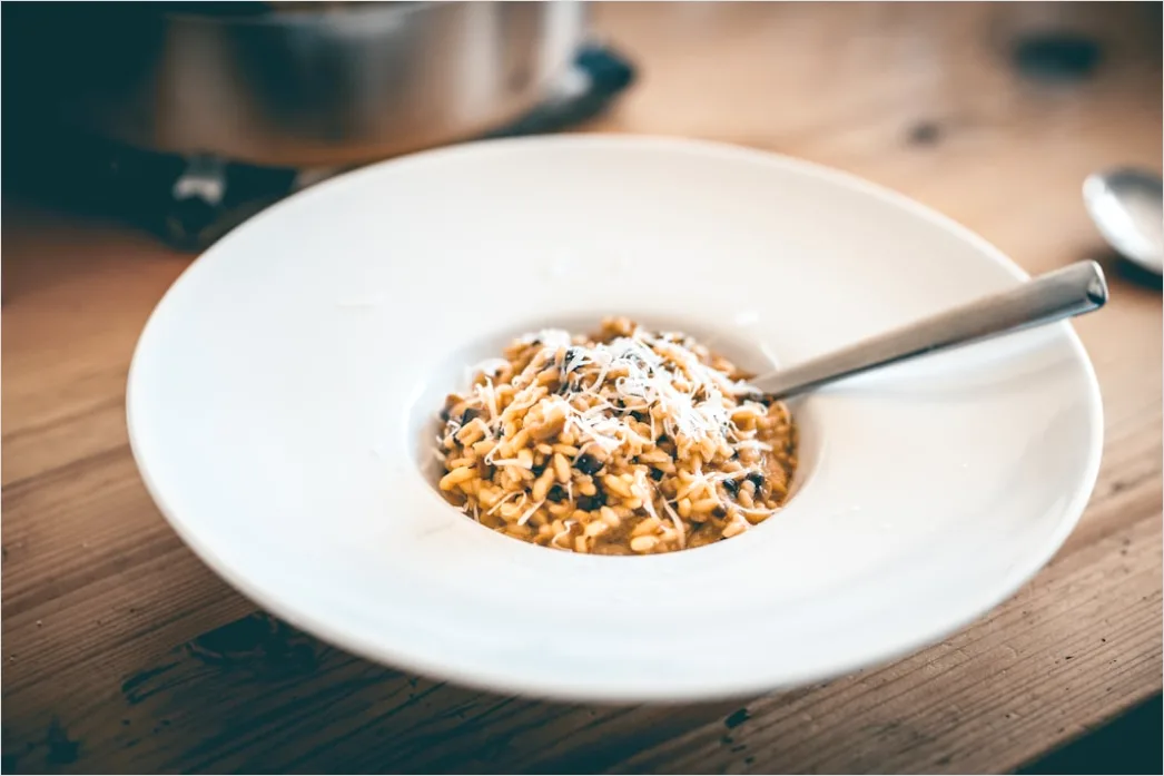 Detail Risotto Teller Nahaufnahme Cremig Elegant Number 3