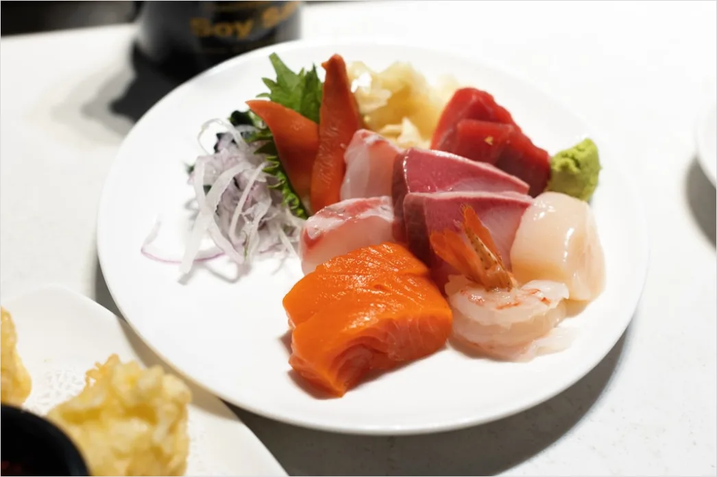 Detail Sashimi Teller Nahaufnahme Frisch Elegant Number 7