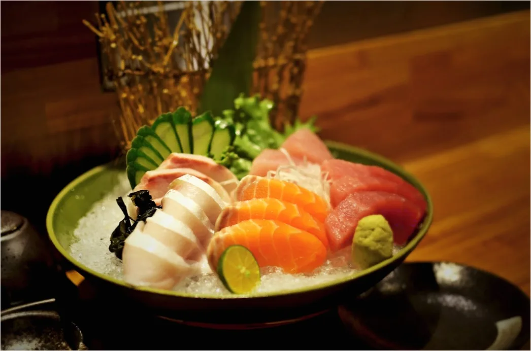 Detail Sashimi Teller Nahaufnahme Frisch Elegant Number 9