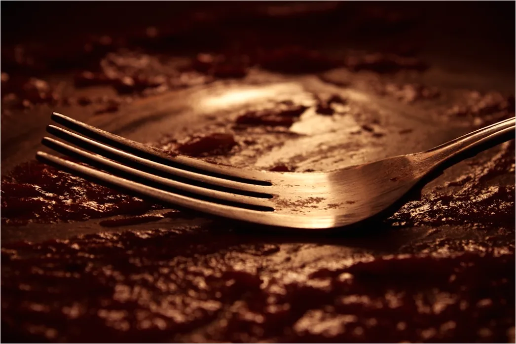Detail Schokoladenkuchen Stück Teller Nahaufnahme Number 18