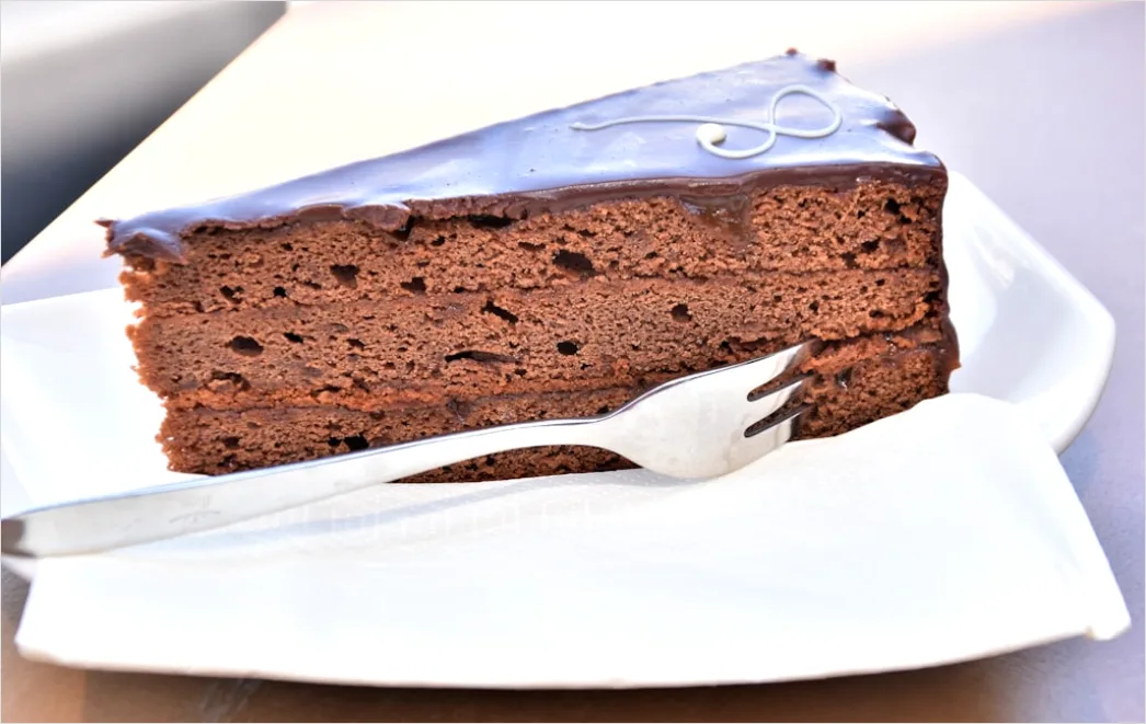 Detail Schokoladenkuchen Stück Teller Nahaufnahme Number 3