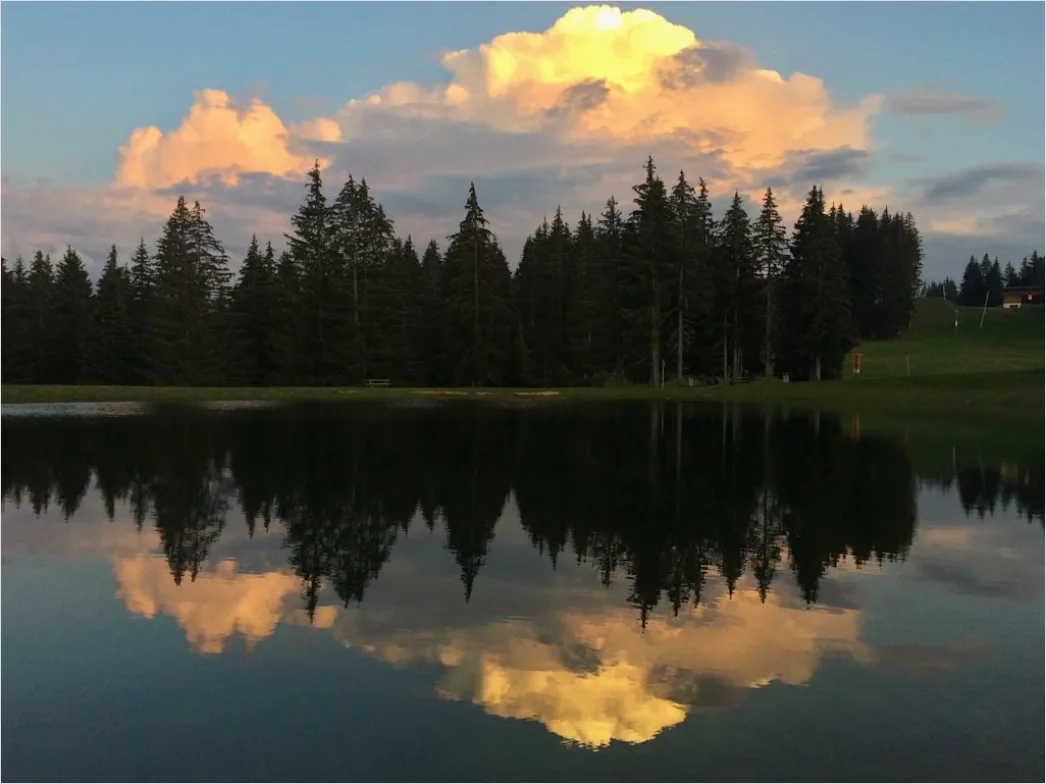 See Abend Stimmung Wolken Spiegelung 87a9
