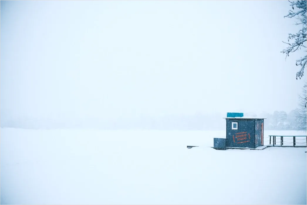 Detail See Winter Eis Schnee Stille Minimalistisch Number 12