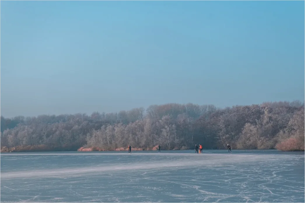Detail See Winter Eis Schnee Stille Minimalistisch Number 19