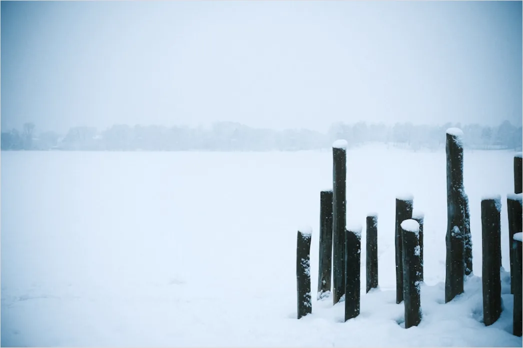 Detail See Winter Eis Schnee Stille Minimalistisch Number 3
