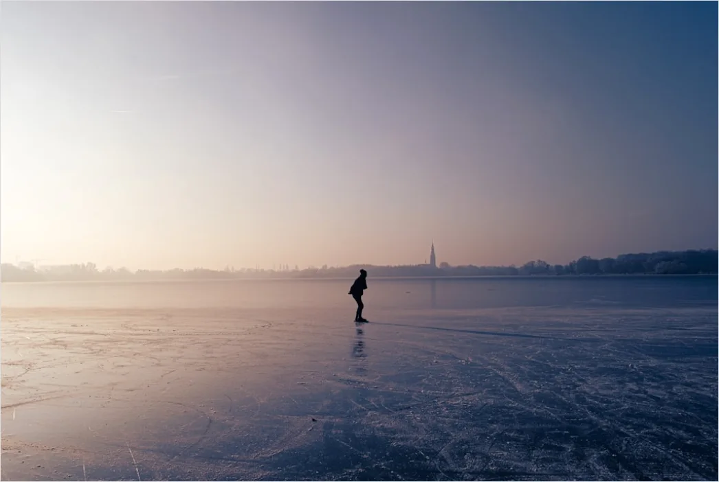Detail See Winter Eis Schnee Stille Minimalistisch Number 7