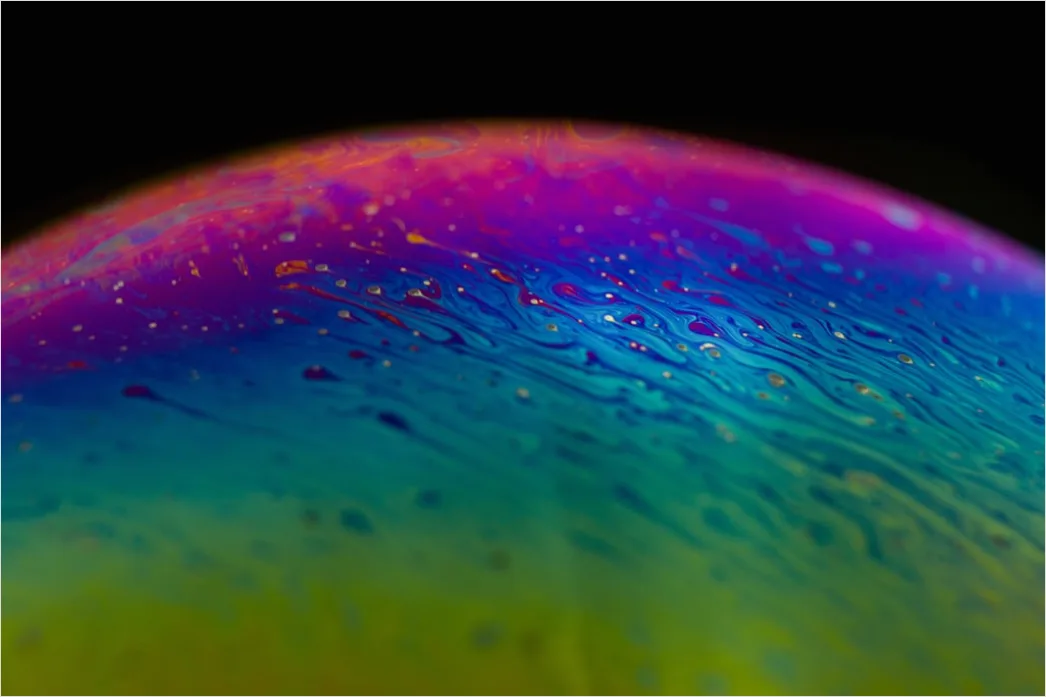 Detail Seifenblasen Makro Nahaufnahme Regenbogen Number 2