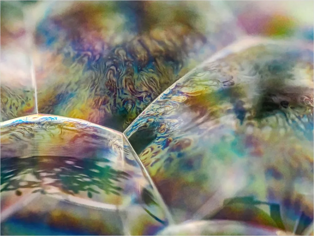 Detail Seifenblasen Makro Nahaufnahme Regenbogen Number 17