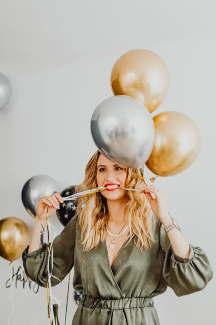 Silvester Dekoration Gold Silber Luftballons 7ada
