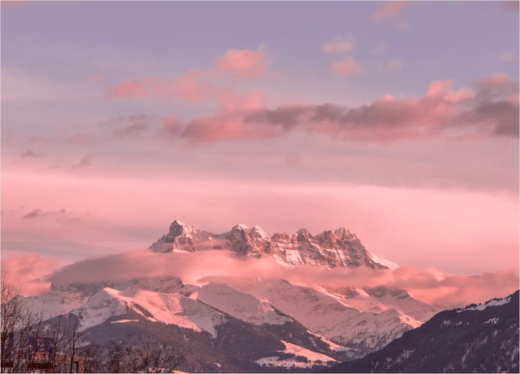 Detail Sonnenaufgang Berg Rosa Himmel Number 16