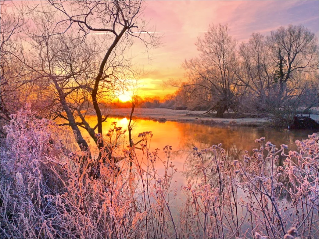 Detail Sonnenaufgang Winter Schnee Rosa Number 13