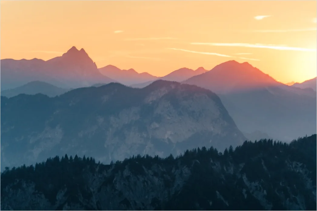 Detail Sonnenuntergang Berge Panorama Golden Number 15