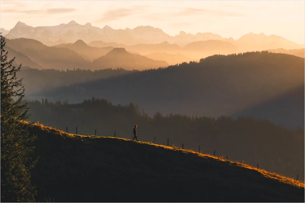 Detail Sonnenuntergang Berge Panorama Golden Number 6
