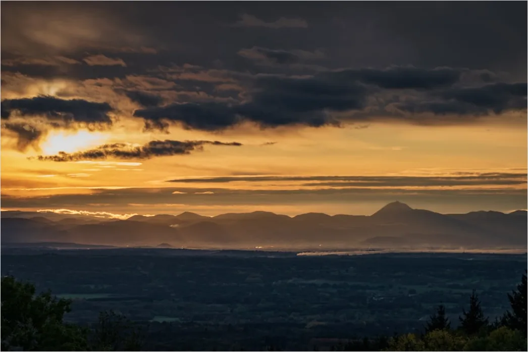 Detail Sonnenuntergang Berge Panorama Golden Number 7