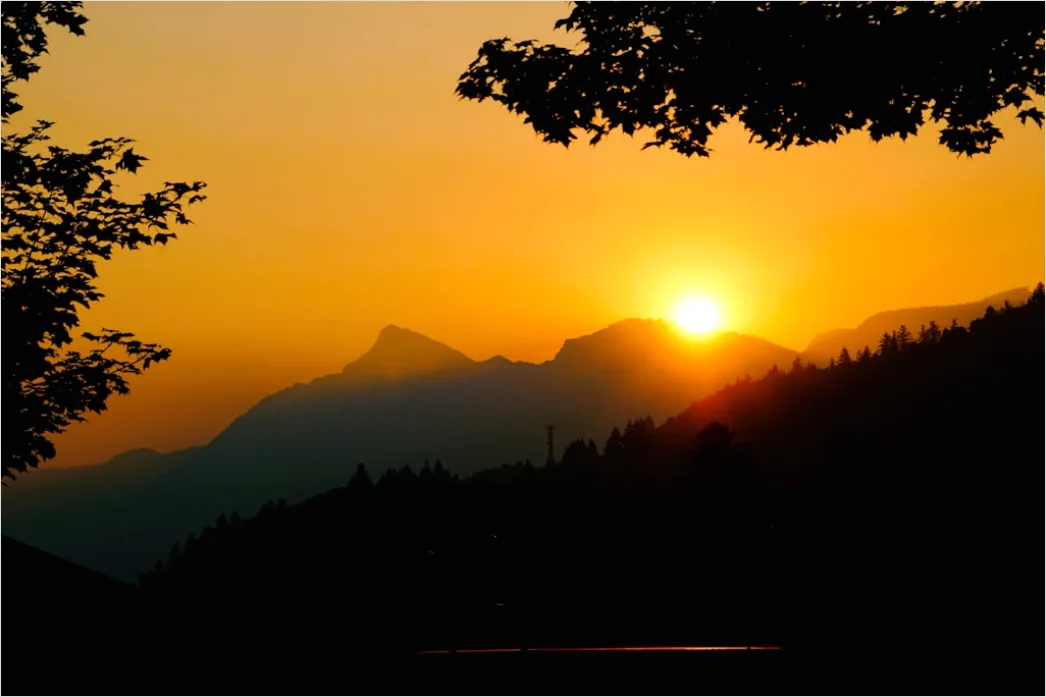 Detail Sonnenuntergang Berge Panorama Golden Number 9