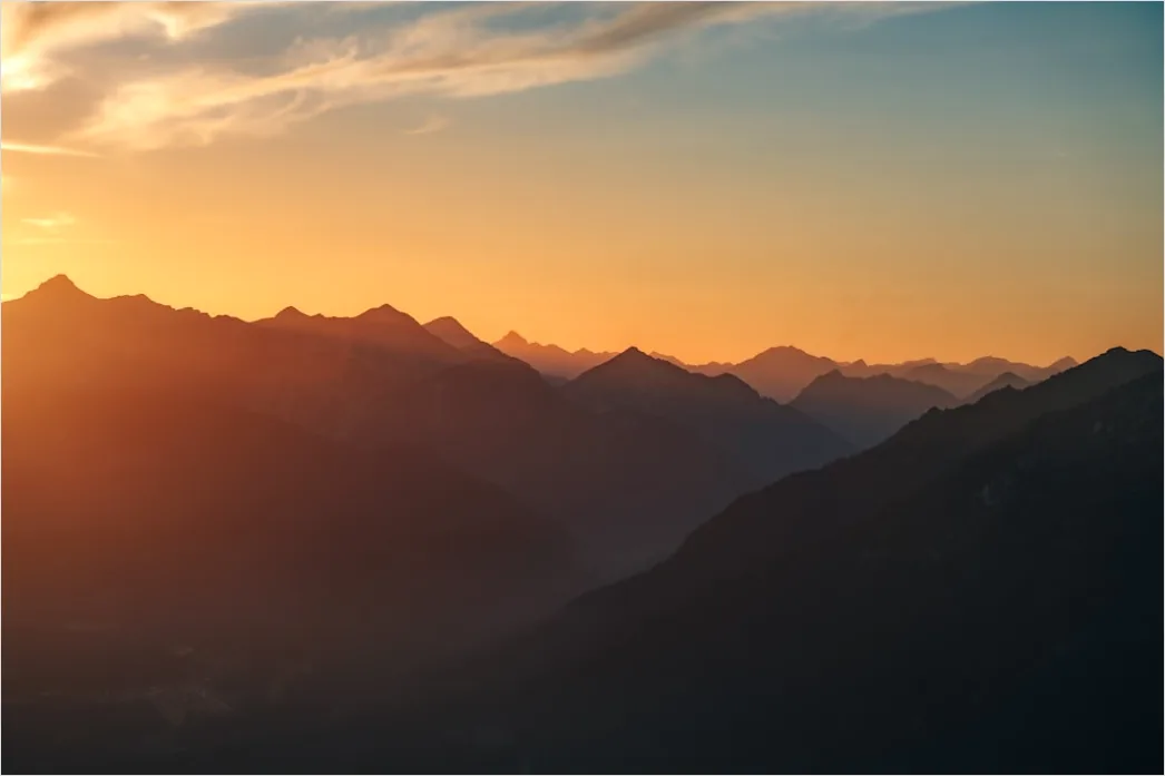 Detail Sonnenuntergang Berge Panorama Golden Number 10