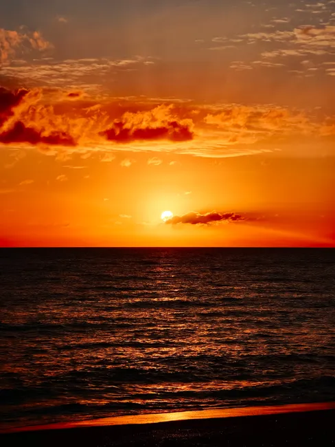 Detail Sonnenuntergang Meer Horizont Orange Number 10