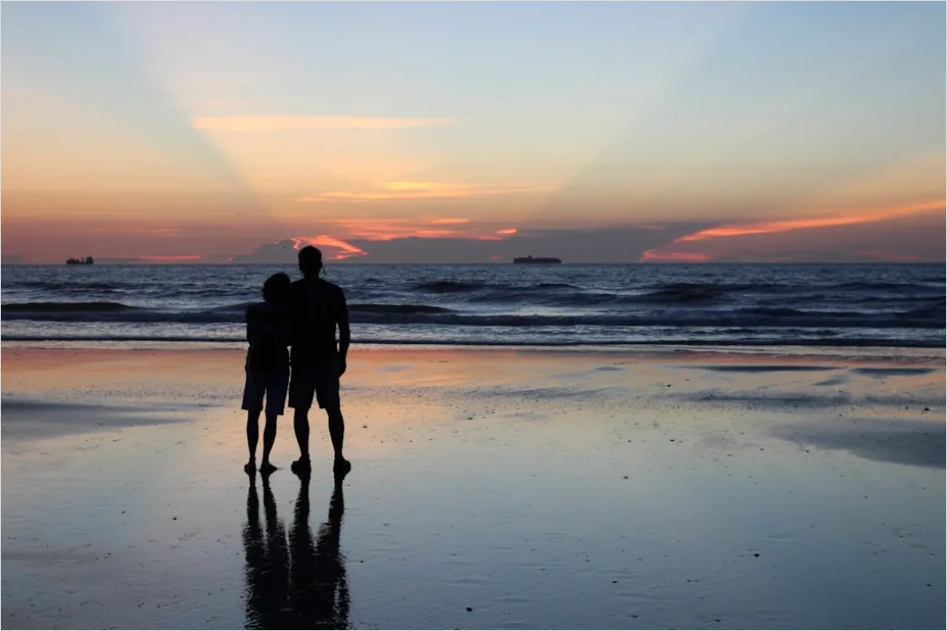 Detail Sonnenuntergang Strand Silhouette Romantisch Number 13