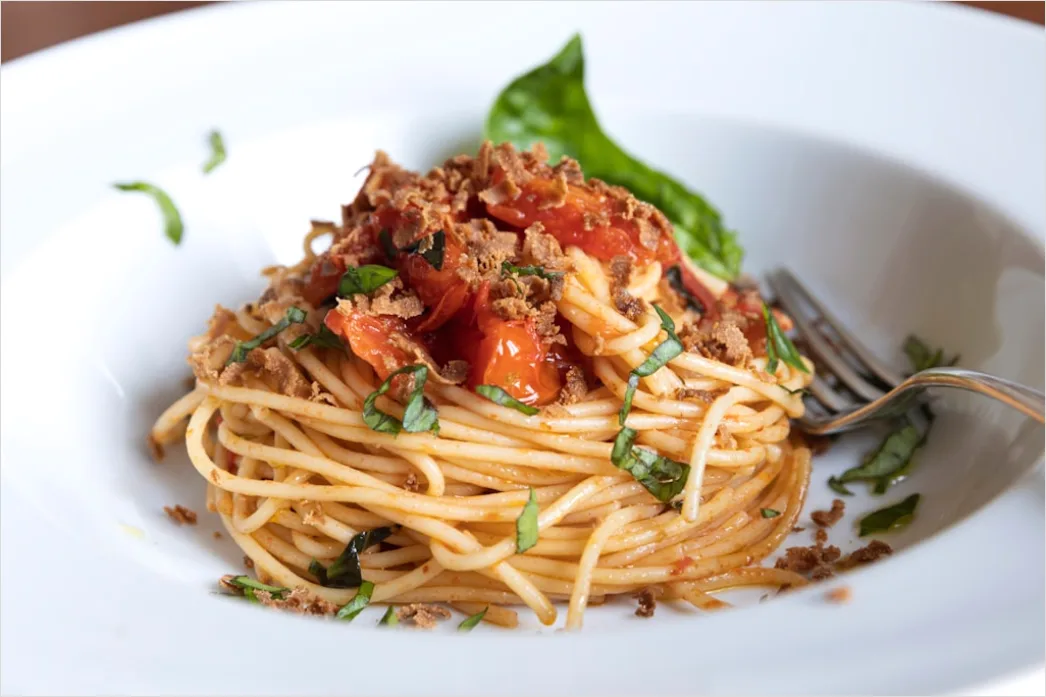 Detail Spaghetti Bolognese Teller Nahaufnahme Rustikal Number 3