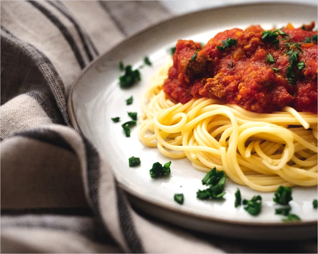 Detail Spaghetti Bolognese Teller Nahaufnahme Rustikal Number 6