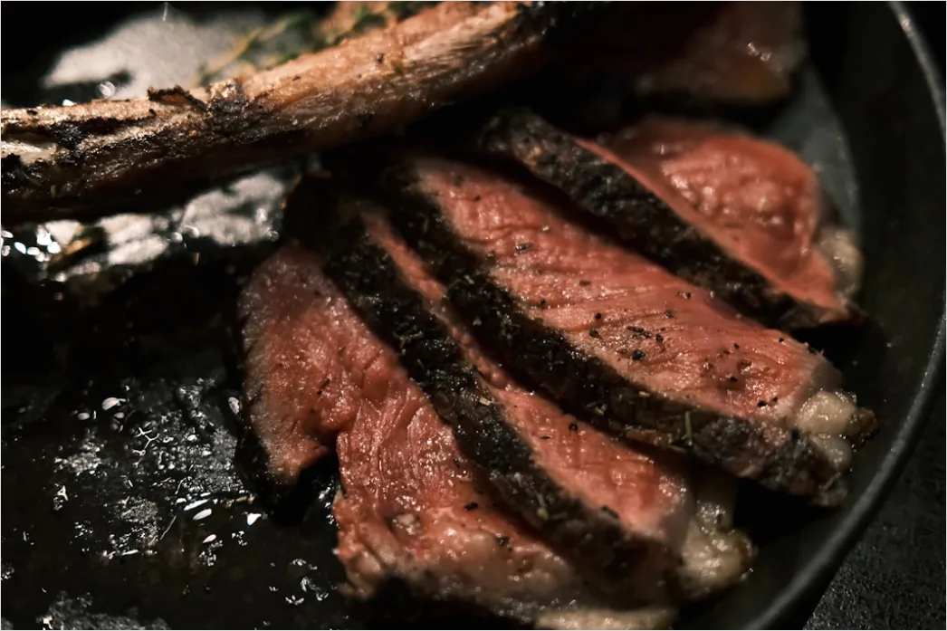 Detail Steak Medium Rare Teller Nahaufnahme Saftig Number 2