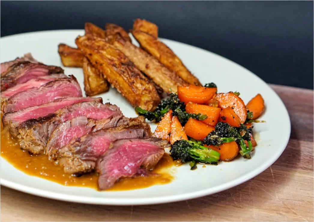 Detail Steak Medium Rare Teller Nahaufnahme Saftig Number 15