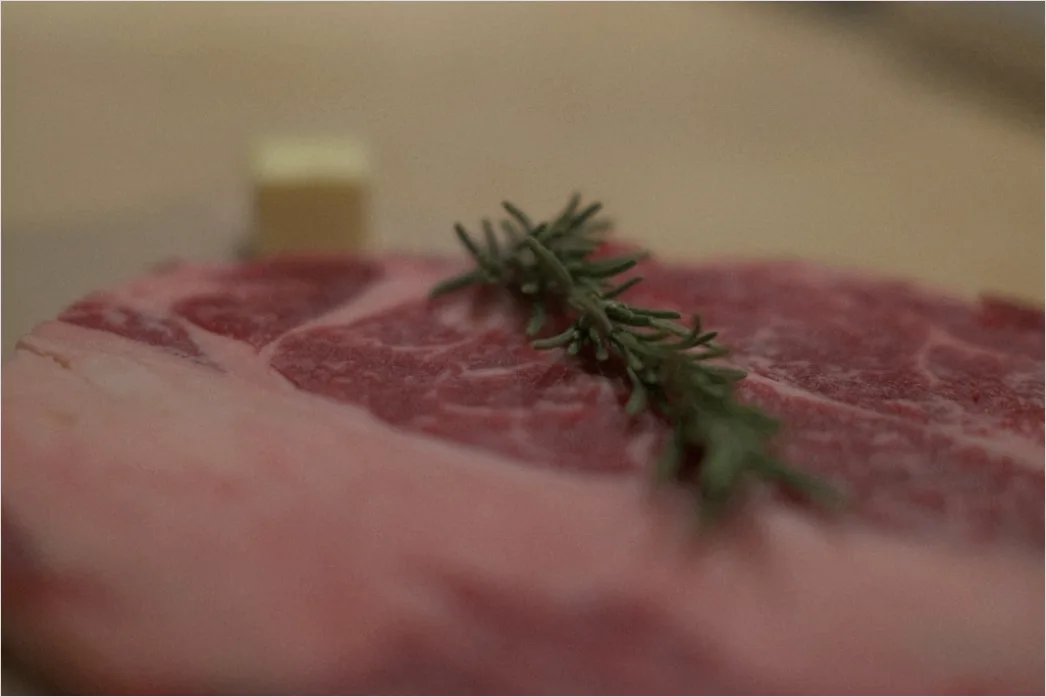 Detail Steak Medium Rare Teller Nahaufnahme Saftig Number 18