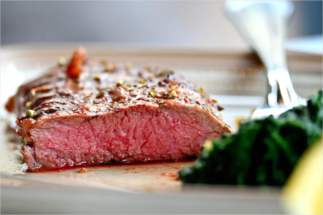Detail Steak Medium Rare Teller Nahaufnahme Saftig Number 4