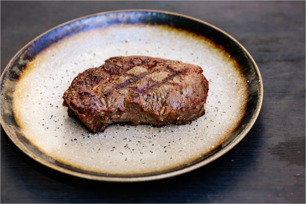 Detail Steak Medium Rare Teller Nahaufnahme Saftig Number 7