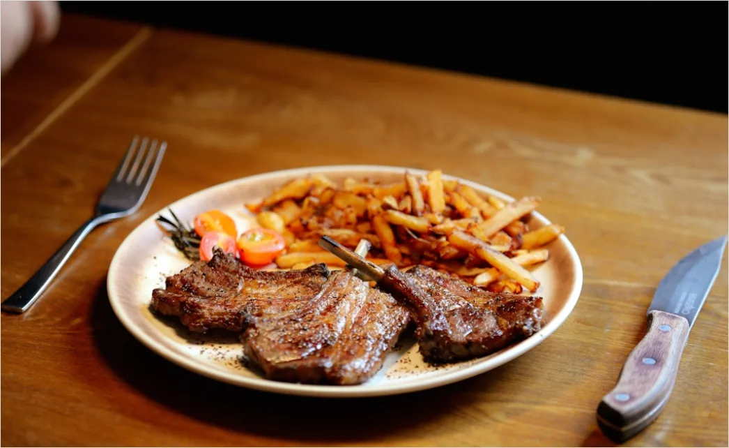 Detail Steak Medium Rare Teller Nahaufnahme Saftig Number 8