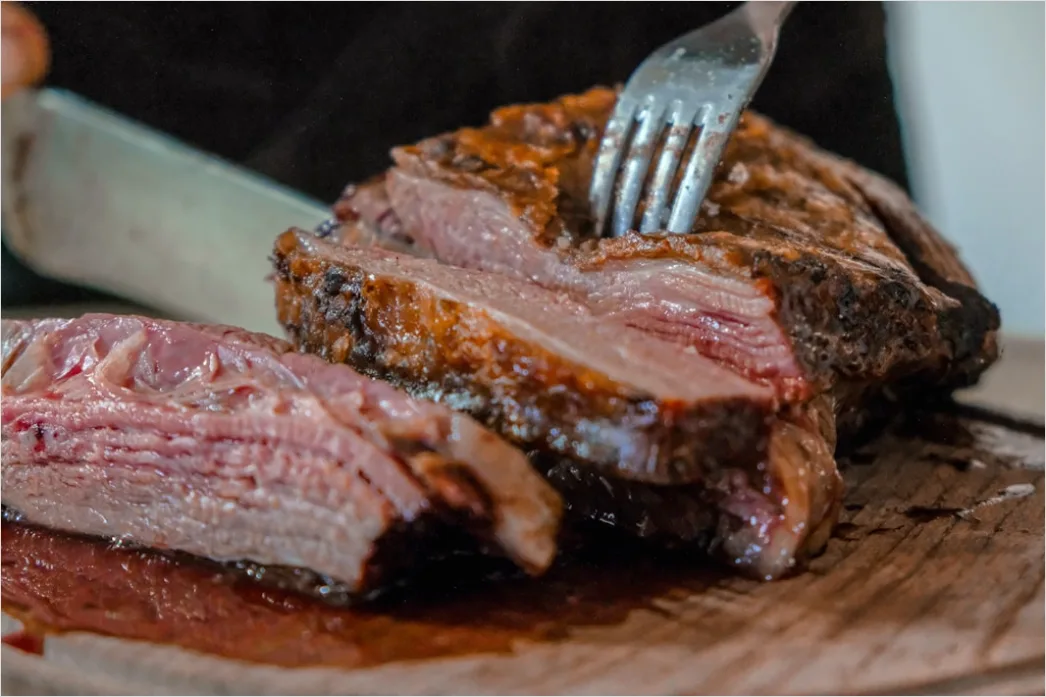 Steak Schneiden Messer Nahaufnahme Saftig B9e2