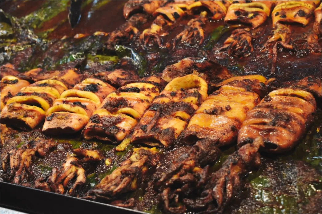 Detail Tintenfisch Gegrillt Teller Nahaufnahme Number 13
