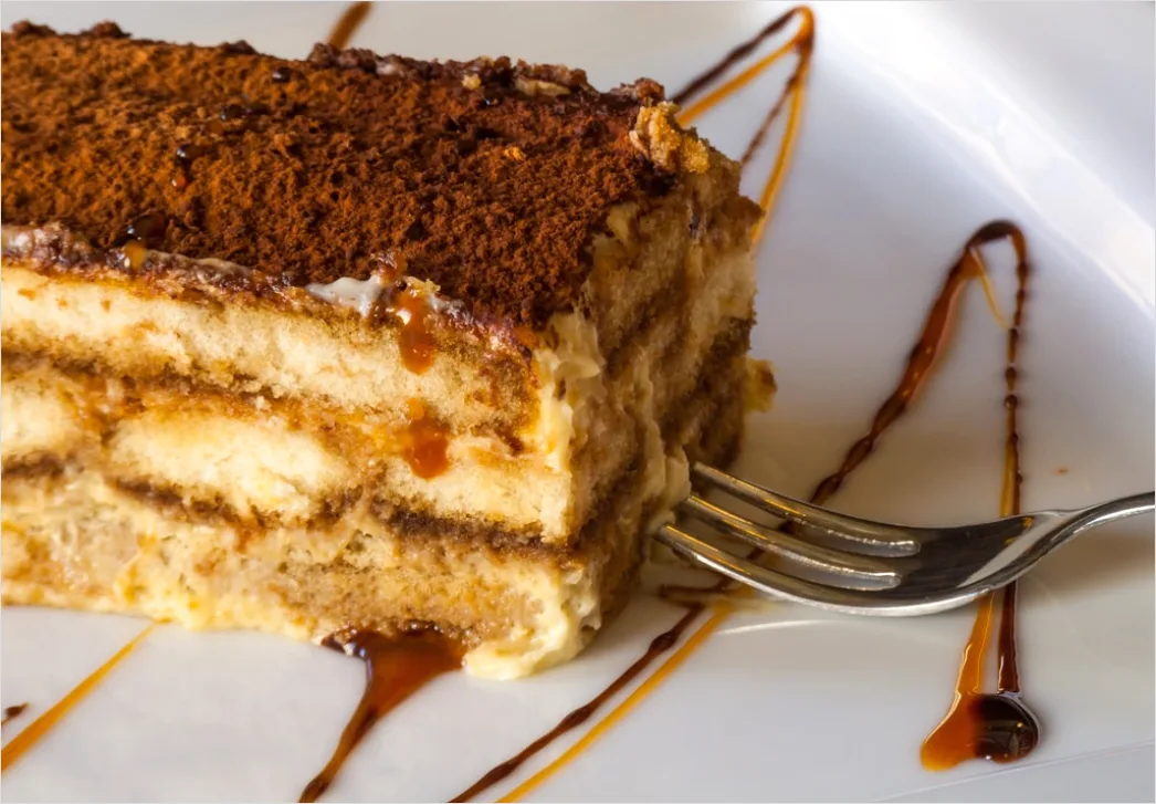 Detail Tiramisu Portion Nahaufnahme Elegant Dessert Number 6