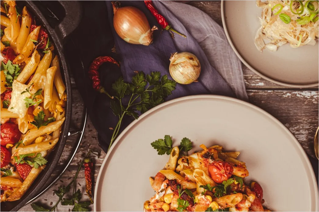 Detail Vegane Pasta Nahaufnahme Teller Frisch Number 20
