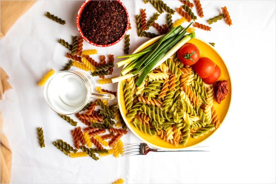 Detail Vegane Pasta Nahaufnahme Teller Frisch Number 4