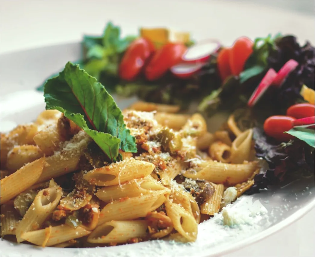 Detail Vegane Pasta Nahaufnahme Teller Frisch Number 6