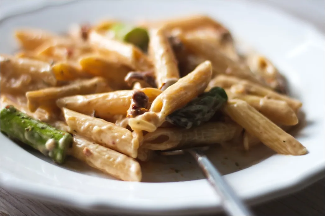 Detail Vegane Pasta Nahaufnahme Teller Frisch Number 9